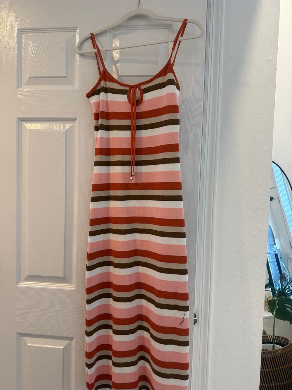 Amazon Striped Maxi Dress in Pink, Rust and Brown
